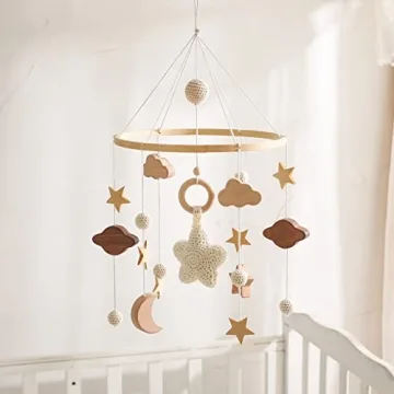 Elegant Boho Baby Crib Mobile | Gender Neutral | Handcrafted | Stars, Clouds, Moon