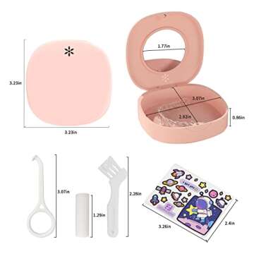 JOYSTOR Cute Pink Retainer Case with Ventilation and Mirror
