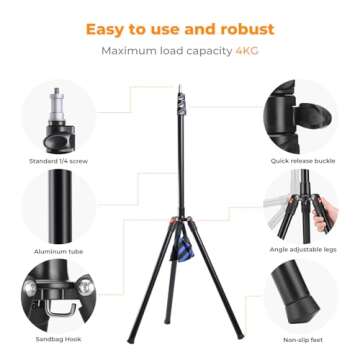 K&F Concept 86.6" Light Stand – Portable Photography Tripod