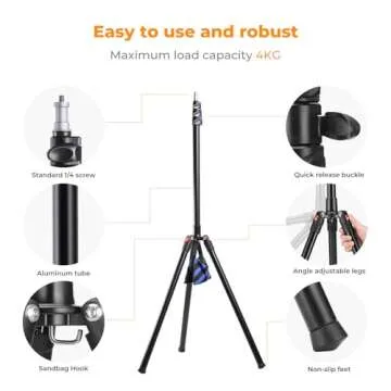 K&F Concept 86.6" Light Stand – Portable Photography Tripod