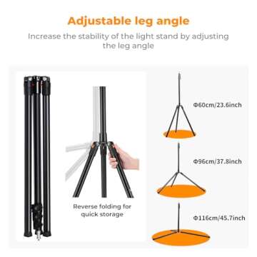 K&F Concept Aluminum Light Stand: Compact & Stable Photography