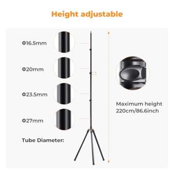 K&F Concept Aluminum Light Stand: Compact & Stable Photography