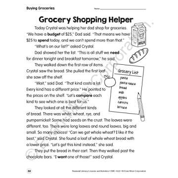 Evan-Moor Financial Literacy Lessons and Activities, Grade 2, Homeschool and Classroom Resource Workbook, Learn about Money, Earning, Paying, Buying, ... (Financial Literacy Lessons & Activities)