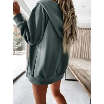 Women's Fashion Hoodies Long Sleeve Zip Up Sweatshirts Casual Loose Fall Y2K Hoodie Active Tops Blue XL
