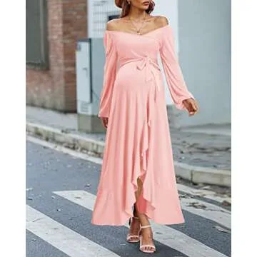 Stylish OUGES Maternity Dress for Baby Showers and Photos
