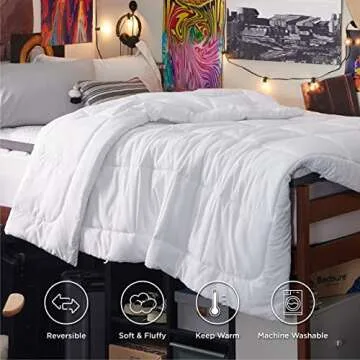 Bedsure Comforter Duvet Insert - Quilted Comforters Twin Size, All Season Duvet, GentleSoft™ Down Alternative Bedding, with 8 Tabs, Gifts for Women/Men, White, Twin 88 x 68 Inches