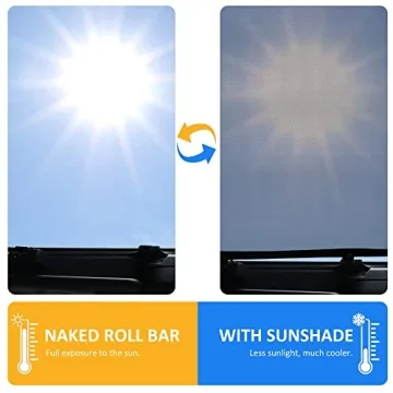 RERPRO Sunshade Compatible with 2021 2022 2023 2024 2025 New Ford Bronco 4 Door Sun Shade Bikini Top Roof Bimini Soft Mesh Net Exterior Accessories, Blocks UV Wind Noise, Black