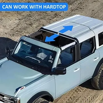 RERPRO Sunshade Compatible with 2021 2022 2023 2024 2025 New Ford Bronco 4 Door Sun Shade Bikini Top Roof Bimini Soft Mesh Net Exterior Accessories, Blocks UV Wind Noise, Black