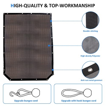 RERPRO Sunshade Compatible with 2021 2022 2023 2024 2025 New Ford Bronco 4 Door Sun Shade Bikini Top Roof Bimini Soft Mesh Net Exterior Accessories, Blocks UV Wind Noise, Black