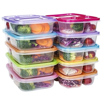 DOURA 3 Compartment Meal Prep Containers 10-Pack