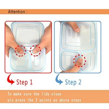 DOURA 3 Compartment Meal Prep Containers 10-Pack