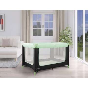 Dream On Me Zodiak Portable Playard in Mint, Lightweight, Packable and Easy Setup Baby Playard, Brea...