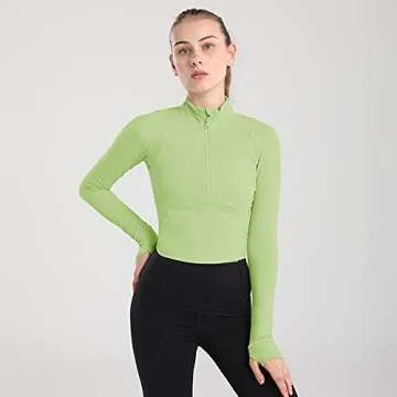 ZHENWEI Women's Half Zip Running Top Sportswear Workout Track Running Jacket Medium