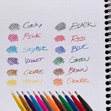 Pentel Arts Sign Pen Brush, 12 Colors in Stand
