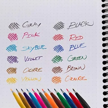 Pentel Arts Sign Pen Brush, 12 Colors in Stand