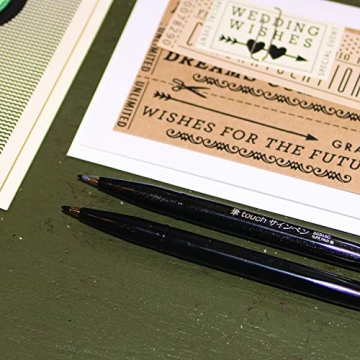 Pentel Arts Sign Pen Brush, 12 Colors in Stand