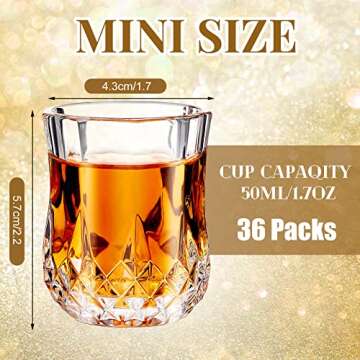 Meanplan 1.7oz Mini Shot Glasses Set - 36 Pcs Clear Tasting Cups