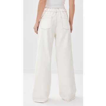 Stylish Lioness Women's Slouched Tie Up Jeans in White