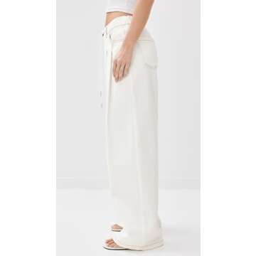 Stylish Lioness Women's Slouched Tie Up Jeans in White