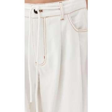 Stylish Lioness Women's Slouched Tie Up Jeans in White