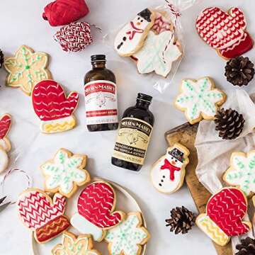 Nielsen-Massey Holiday Gifts Food Flavoring Bundle, Almond Extract, Peppermint Extract, Madagascar Bourbon Pure Vanilla Extract for Baking and Cooking, 2 Ounce Bottles