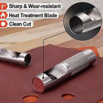 Spurtar Leather Punch Set - Heavy Duty 12 PCS Tool