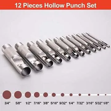 Spurtar Leather Punch Set - Heavy Duty 12 PCS Tool