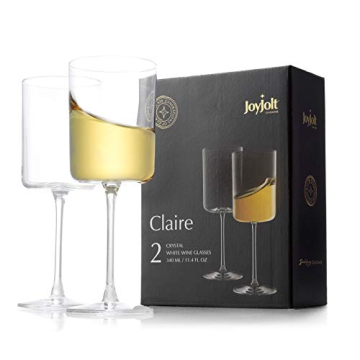 JoyJolt Claire Elegant White Wine Glasses Set of 2