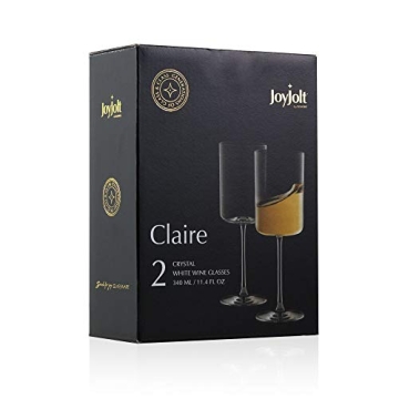 JoyJolt Claire Elegant White Wine Glasses Set of 2