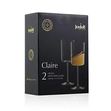 JoyJolt Claire Elegant White Wine Glasses Set of 2