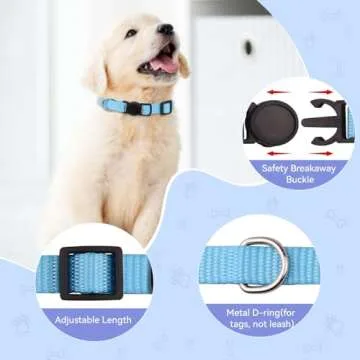 14PCS Puppy ID Collar Identification Soft Nylon Adjustable Breakaway Safety Whelping Litter Collars ...