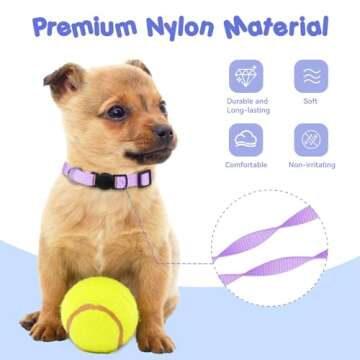 14PCS Puppy ID Collar Identification Soft Nylon Adjustable Breakaway Safety Whelping Litter Collars for Newborn Pets with Record Keeping Charts(M)