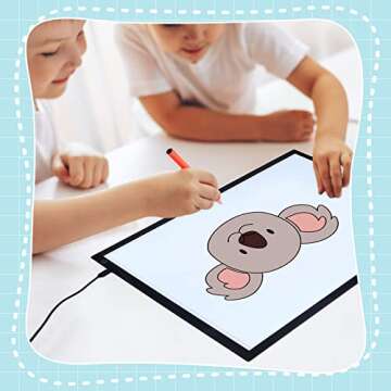 Kanayu Adjustable Brightness LED Light Panel with Translucent Pattern Blocks Colorful Letters and Numbers for Kids Sensory Play Color and Shape Exploration Home Learning Counting Spelling Supplies