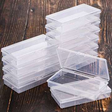 SATINIOR Satinor Clear Plastic Bead Storage Box with Hinged Lid for Beads and More