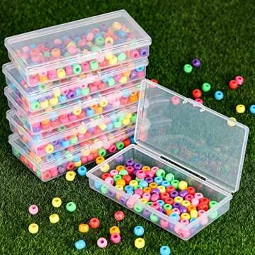SATINIOR Clear Plastic Bead Storage Box - 12 Durable Boxes