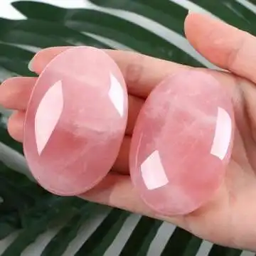 ZHIYUXI 2.4" Rose Quartz Crystals Healing Crystals Pink Gemstones Rose Quartz Crystal Decor Worry St...