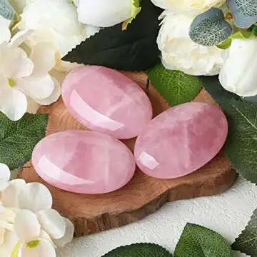 ZHIYUXI 2.4" Rose Quartz Crystals Healing Crystals Pink Gemstones Rose Quartz Crystal Decor Worry Stone Pink Quartz Reiki Therapy Polished Stones Palm Stone Mediation Gifts 1PC