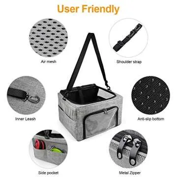 Beelike Car Seat for Dogs and Cats 15lbs Travel Safety