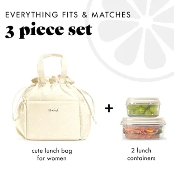 Stylish Insulated Lunch Bag for Women with Containers