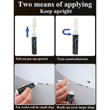 SYOAUTO Touch up Paint Silver Fit for Tesla Model Y 3 X S Tesla Model Paint Repair kit Tesla Paint Pen Tip and Brush 2 in 1 Auto Touch Up Paint Pen 0.4 oz (Midnight Silver Metallic)