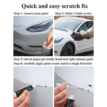 SYOAUTO Touch up Paint Silver Fit for Tesla Model Y 3 X S Tesla Model Paint Repair kit Tesla Paint Pen Tip and Brush 2 in 1 Auto Touch Up Paint Pen 0.4 oz (Midnight Silver Metallic)