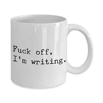 HollyWood & Twine Writing Mug - Funny Novelty Ceramic Coffee Cup Gifts for Writers