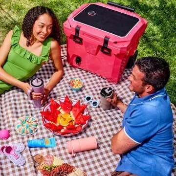 BrüMate BrüTank 35qt Wheeled Hard Cooler with Built-in Drink Dispenser Tank and Tap | Perfect for Beach, Tailgating, Drinks, Camping, Sports Games, Parties and More (Charcoal)