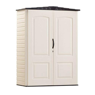 Rubbermaid Small Vertical Resin Outdoor Storage Shed With Floor (2.3 x 4.6 Ft), Weather Resistant, B...