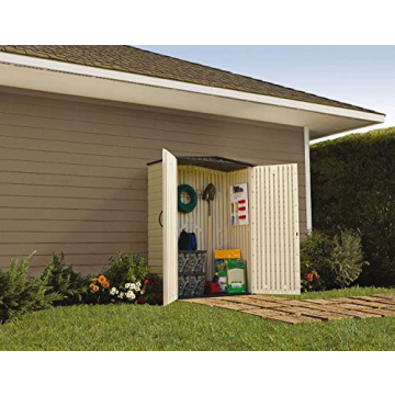 Durable Rubbermaid 5 x 2 Sandalwood Outdoor Storage Shed