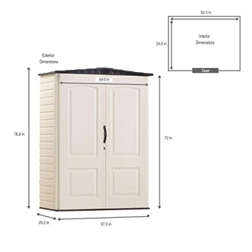 Durable Rubbermaid 5 x 2 Sandalwood Outdoor Storage Shed