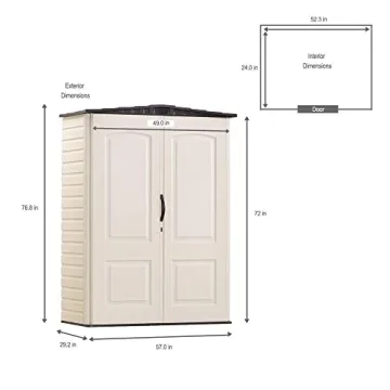 Durable Rubbermaid 5 x 2 Sandalwood Outdoor Storage Shed