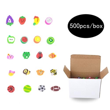 PLAYOLY Miniature Fruit & Animal Erasers for Kids