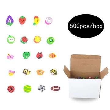 PLAYOLY Miniature Fruit & Animal Erasers for Kids