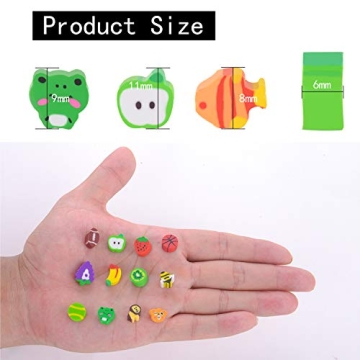 PLAYOLY Miniature Fruit & Animal Erasers for Kids